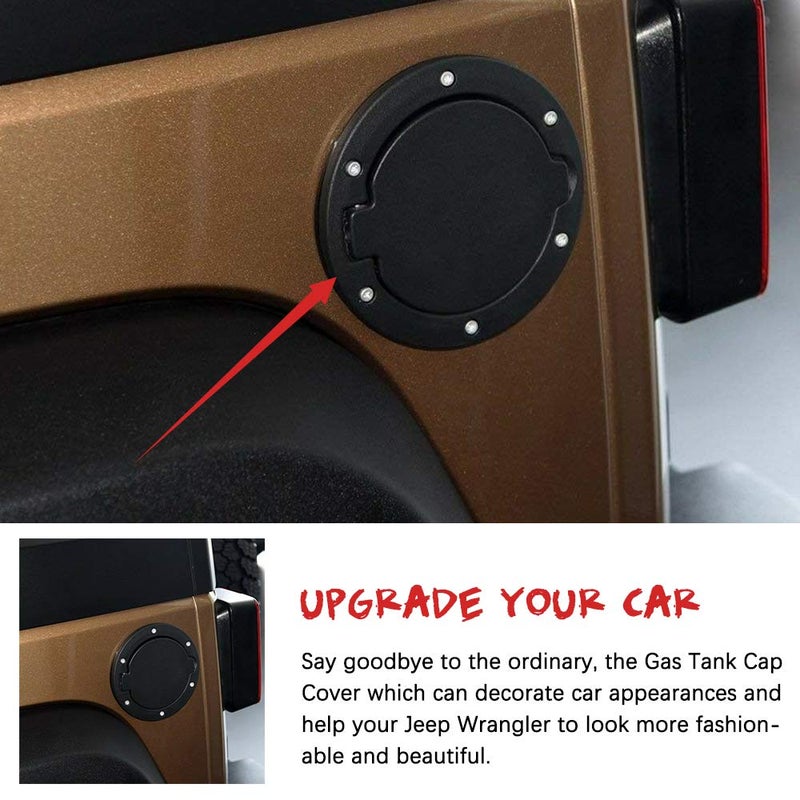 Apeixoto Black Gas Cap Cover Fuel Tank Cap Replacement for 2007-2017 Wrangler JK JKU Sport Rubicon Sahara Unlimited Accessores - Image 3